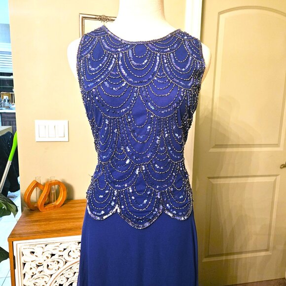 NWT J Kara Handmade Beaded Gown & Scarf, sz 6 - Picture 4 of 14